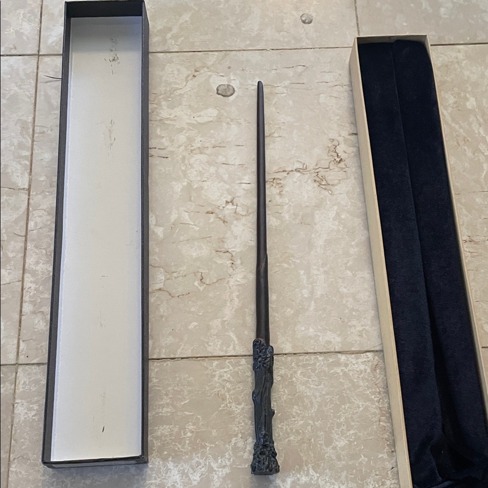 Black Magic Wand with Intricate Handle